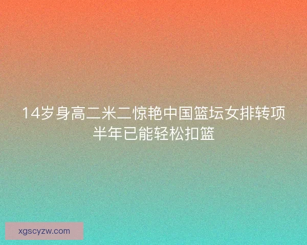 14岁身高二米二惊艳中国篮坛女排转项半年已能轻松扣篮