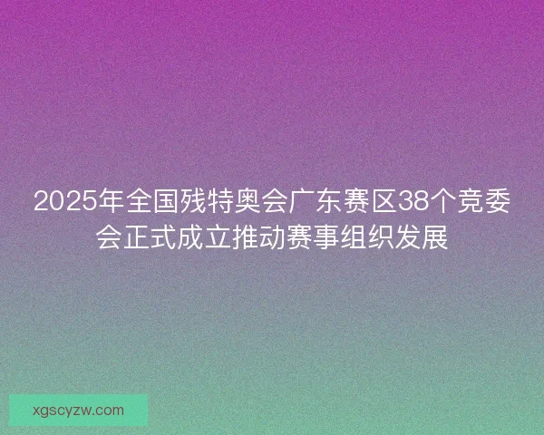 2025年全国残特奥会广东赛区38个竞委会正式成立推动赛事组织发展 2025年全国残特奥会广东赛区38个竞委会正式成立推动赛事组织发展