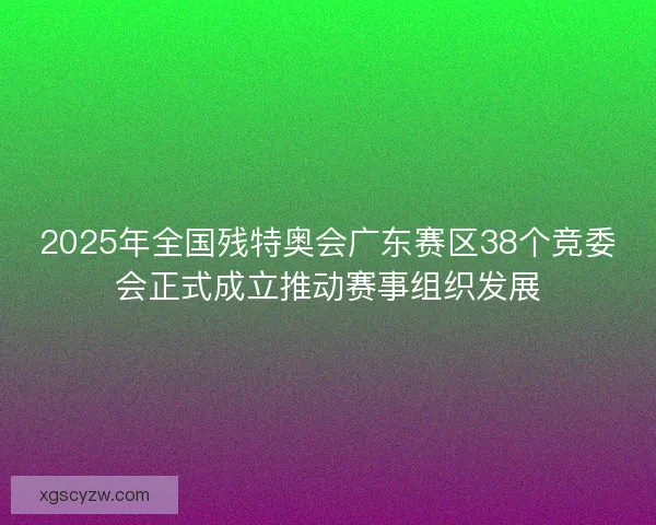 2025年全国残特奥会广东赛区38个竞委会正式成立推动赛事组织发展 2025年全国残特奥会广东赛区38个竞委会正式成立推动赛事组织发展